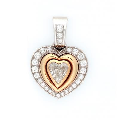 Diamant Herzanhänger zus. ca, 1,80 ct - Jewellery and watches