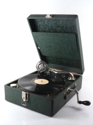 Koffergrammophon Telefunken - Musikinstrumente, historische Unterhaltungstechnik und Schallplatten