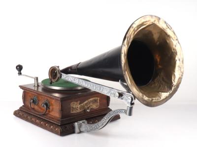 Trichtergrammophon Columbia "The Disc Graphophone" Model AJ - Hudební nástroje, historická zábavní elektronika a desky