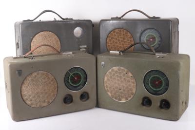 4 Portableradios von Radione - Historische Unterhaltungstechnik und Schallplatten