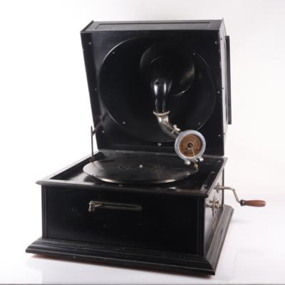 Salongrammophon Pathephone Reflex Nr.10 - Historische Unterhaltungstechnik und Schallplatten