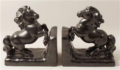 1 Paar Pferde-Buchstützen, - Letní aukce