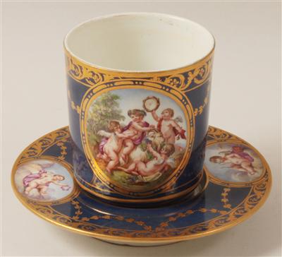 Tasse mit TrembleusenUntertasse, - Summer-auction