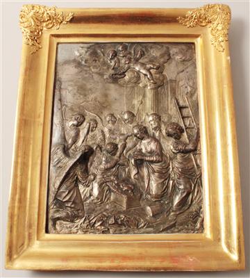 Wandrelief mit Darstellung der Geburt Christi, - Antiquariato e Dipinti