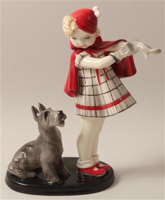 Germaine Bouret(1907 Paris 1953), Mäderl mit Hund "Komm mit", - Antiquitäten & Bilder