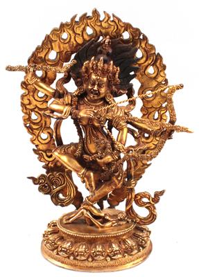 Nepal: Figur aus Bronze, - Antiques and Paintings