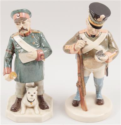 Wachmann und Soldat, - Antiquitäten & Bilder