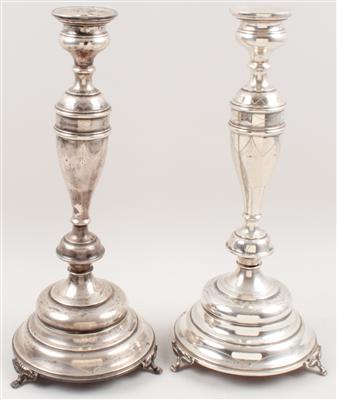 Paar Kerzenleuchter, - Antiquitäten & Bilder <br>(Schwerpunkt: Aquarelle des 19. Jahrhunderts)