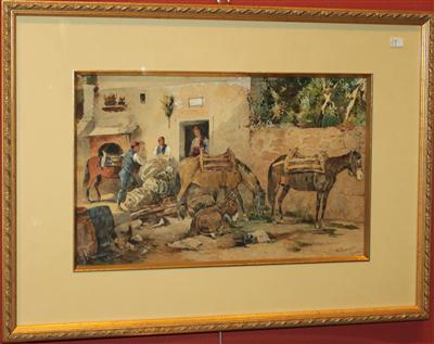 Italien, 2. Hälfte 19. Jahrhundert - Antiques and Paintings<br>(Watercolours of the 19th century)