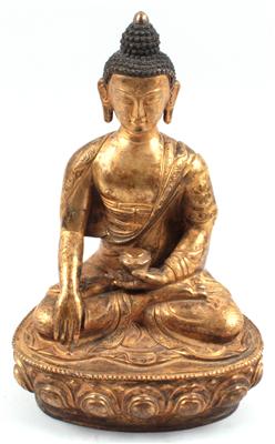 Nepal: Figur aus Bronze, - Antiques and Paintings<br>(Watercolours of the 19th century)
