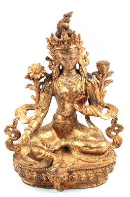 Nepal: Figur aus Bronze, - Antiquitäten & Bilder<br> (Schwerpunkt: Aquarelle des 19. Jahrhunderts)