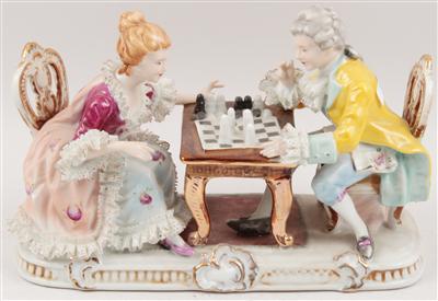 2 Schachspieler, - Antiquariato e Dipinti