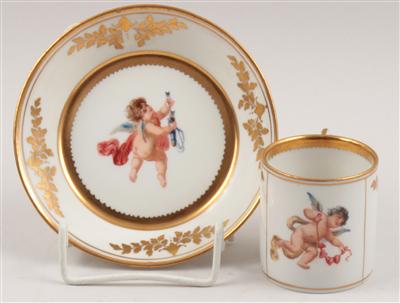 Amor-Tasse mit Untertasse, - Antiques and Paintings