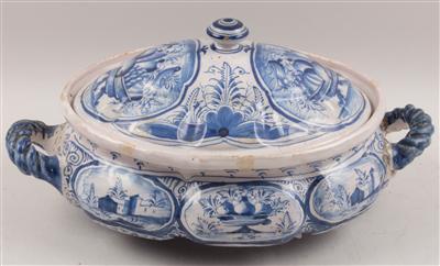 Ovale Deckelterrine, - Antiques and Paintings