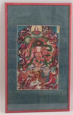 China: Sino-buddhistisch-lamaistische Aquarell-Malerei - Antiquariato e Dipinti