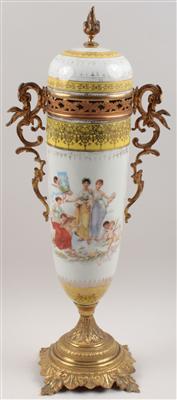 Deckelvase, - Antiques and Paintings