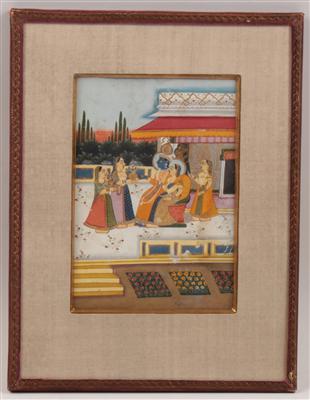 Indien, Rajasthan: Tempera-Bild - Antiques and Paintings