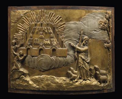 Barockes Kanzelrelief, "himmlisches Jerusalem", - Antiques and Paintings