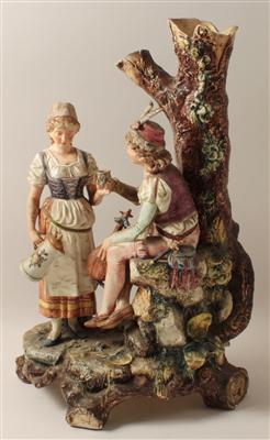 Rastendes Paar mit Baumstumpfvase, - Antiquitäten & Bilder