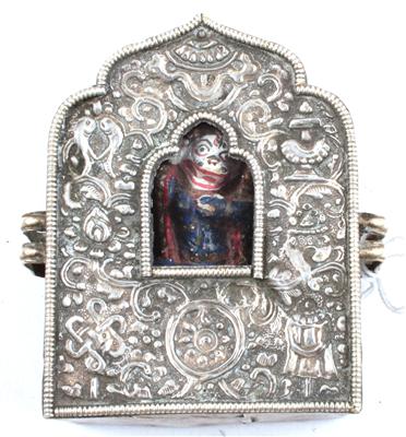Tibet, Nepal: Kleiner Trage-Altar 'Gau'. - Antiques and Paintings