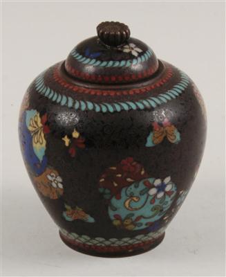 Cloisonné-Deckelvase, - Antiques and Paintings