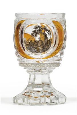 Pokal mit Grabstein, - Antiquariato e Dipinti