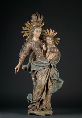 Barocke Madonna mit Kind, - Antiquitäten - Möbel, Skulpturen, Uhren