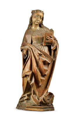 Gothic Saint Catherine, - Works of Art (Furniture, Sculpture)