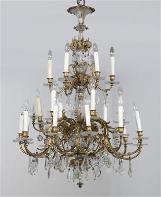 Large glass crown-shaped chandelier, - Starožitnosti (Nábytek, Socha?ská díla)