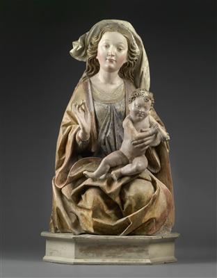 Hans Klocker, e bottega, (attivo tra il 1475 e il 1500) attribuito, Madonna con il Bambino, - Oggetti d'arte (mobili, sculture)