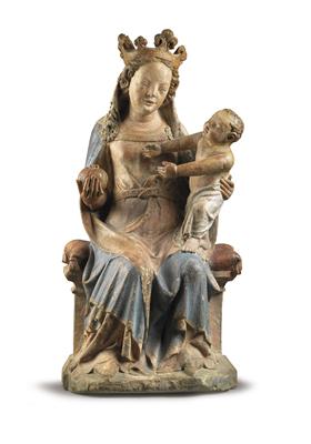 High-gothic enthroned Madonna and child - no limit, starting price (lowest bid): € 50.000 - Starožitnosti (Nábytek, Socha?ská díla)