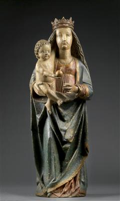 Madonna mit Kind, - Antiquitäten - Möbel, Skulpturen, Uhren