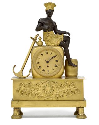 Miniatur Empire Bronzeuhr "au bon souvage" - Antiquitäten - Möbel, Skulpturen, Uhren