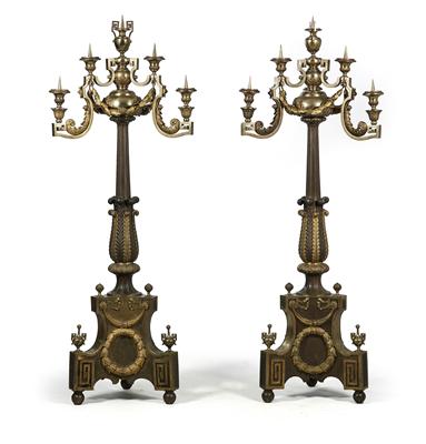 Pair of grand candelabras, - Starožitnosti (Nábytek, Socha?ská díla)