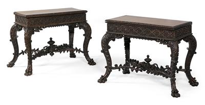 Pair of console games tables, - Works of Art (Furniture, Sculpture)