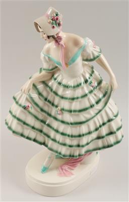 Figur "Alt Wien"-Dame im Biedermeierkleid, - Antiques and Paintings