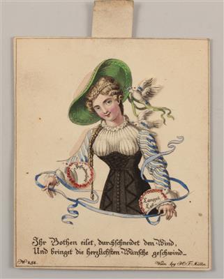 Hebelzugkarte, - Antiques and Paintings