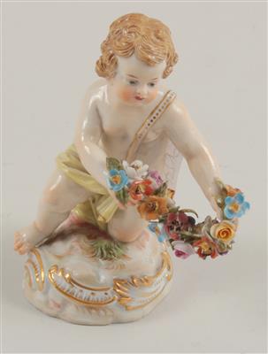 Putto mit Blumengirlande, - Antiques and Paintings