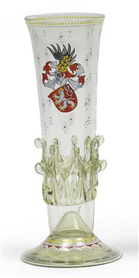 Stangenglas mit Vollwappen von Böhmen, - Antiques and Paintings