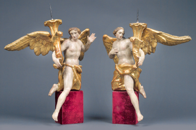 Paar barocke Leuchterengel, - Saisonabschluß-Auktion<br>Bilder Varia und Antiquitäten