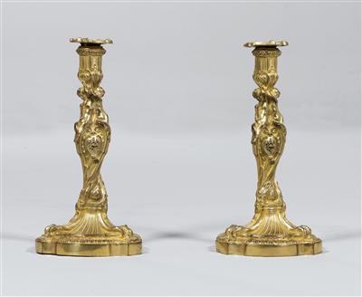 Paar Kerzenleuchter, - Saisonabschluß-Auktion<br>Bilder Varia und Antiquitäten