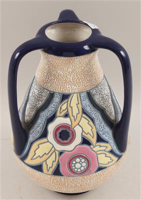Jugenstil-Vase mit drei Henkeln, - Summer-auction