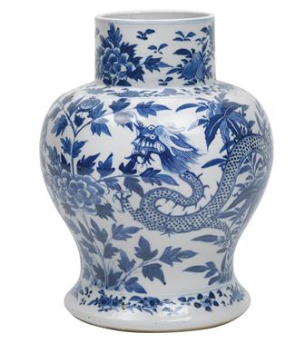 Blau-weiße Vase, - Summer-auction