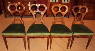 Satz von vier Sessel im Biedermeier Stil, - Summer-auction