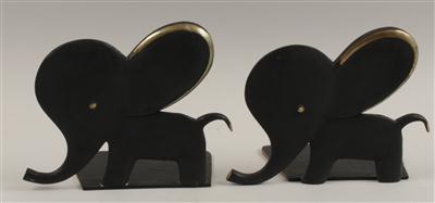 1 Paar Elefanten-Buchstützen, - Summer-auction