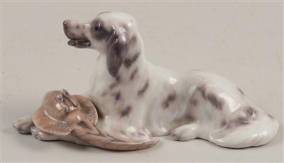 Jagdhund mit erlegtem Fasan, - Summer-auction