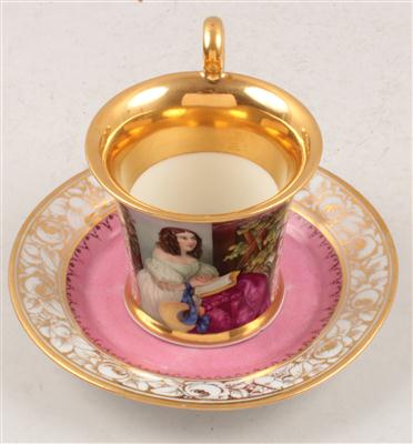 Tasse mit Untertasse, - Summer-auction