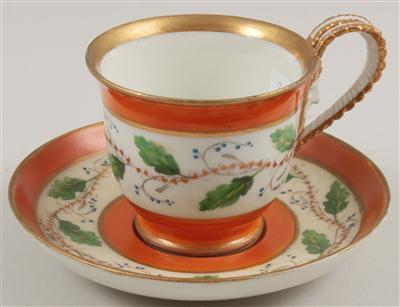 Tasse mit Untertasse, - Saisoneröffnungs-Auktion Antiquitäten & Bilder