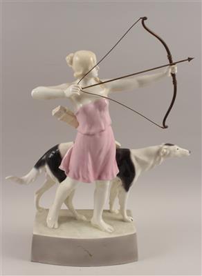 Latour, Pfeil schießende Diana mit Windhund, - Antiques and Paintings