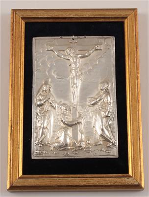 Relief mit Kreuzigungsszene, - Starožitnosti, Obrazy
